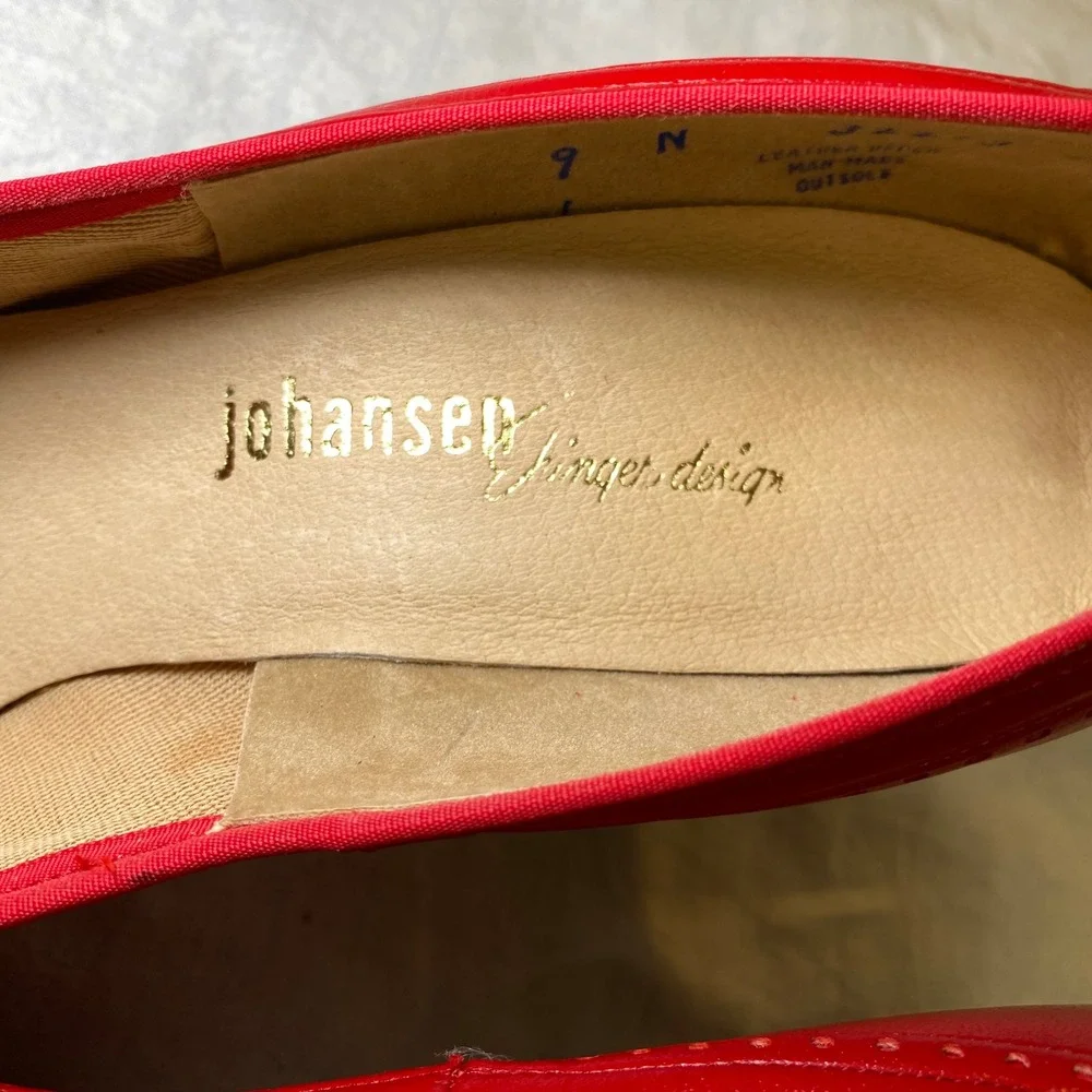 Vintage Johansen Ray Shinger Red Leather Pumps Women's Size 9 Narrow USA